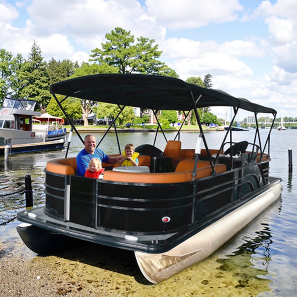 Kinocean 25ft Entertainment Series Pontoon Boat with High Quality Speakers & Spacious Deck